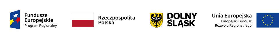Grafika przedstawia logo Programu Regionalnego Funduszy Europejskich, flagę Rzeczypospolitej Polskiej, herb Dolnego Śląska i flagę Unii Europejskiej.